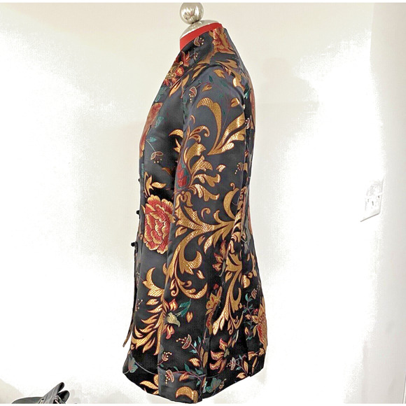 Soft Surroundings Moon Dynasty Dressy Jacket Blazer Size M Black Multi Brocade - Picture 6 of 10